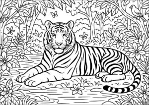 Desenho de Tigre Desenho Colorir Imprimir 084