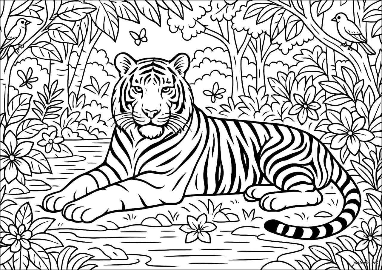 Desenho de Tigre Desenho Colorir Imprimir 084