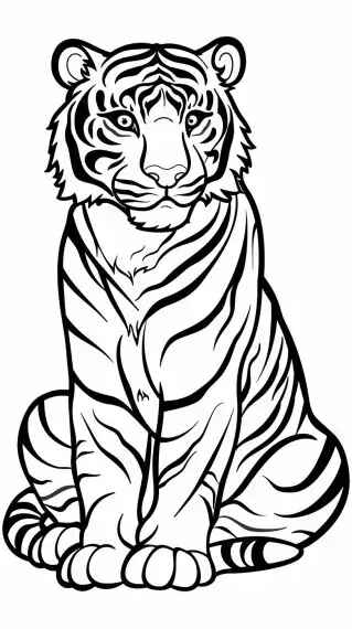 Desenho de Tigre Desenho Colorir Imprimir 086