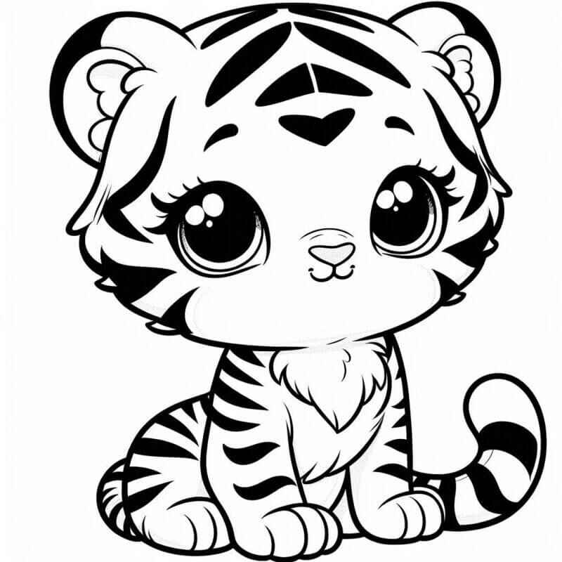 Desenho de Tigre Desenho Colorir Imprimir 089