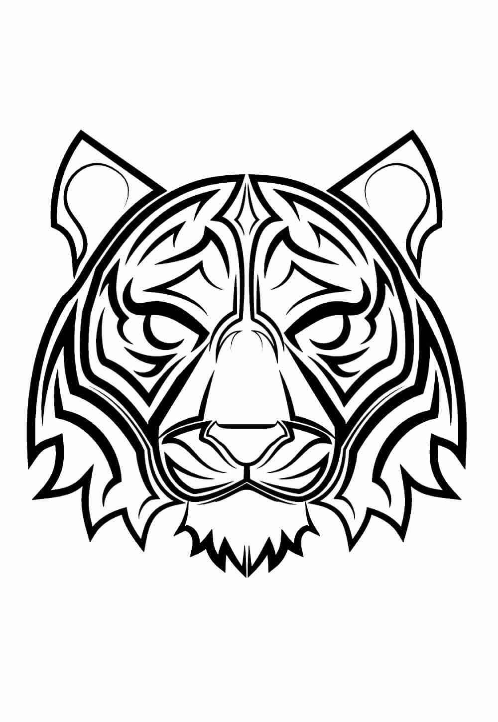 Desenho de Tigre Desenho Colorir Imprimir 093