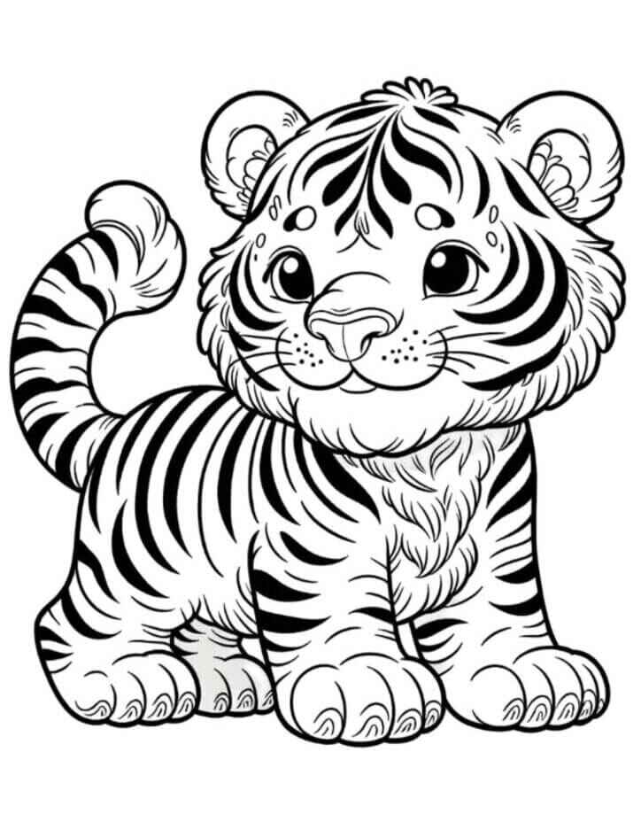 Desenho de Tigre Desenho Colorir Imprimir 104