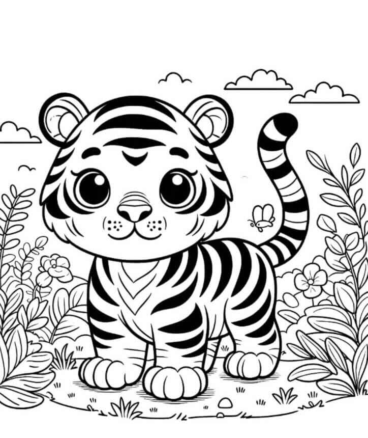 Desenho de Tigre Desenho Colorir Imprimir 105