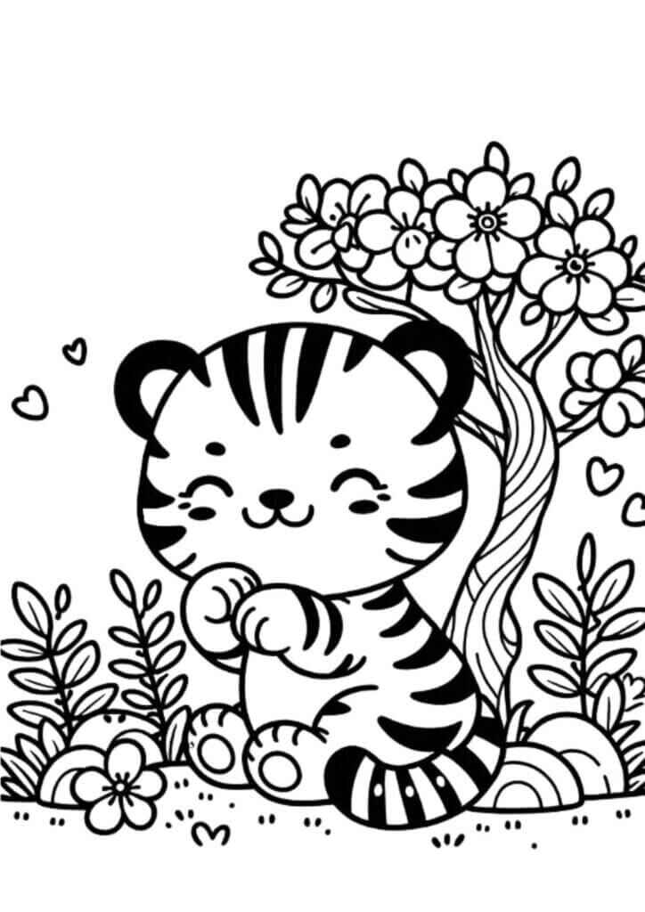 Desenho de Tigre Desenho Colorir Imprimir 111