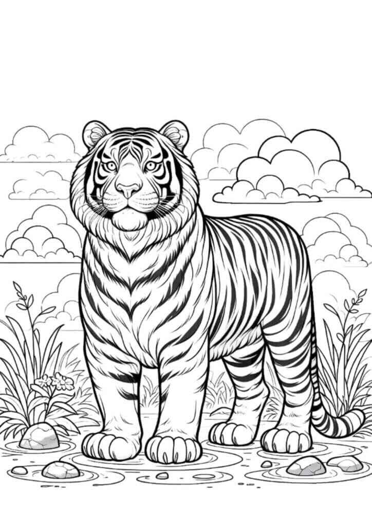 Desenho de Tigre Desenho Colorir Imprimir 116