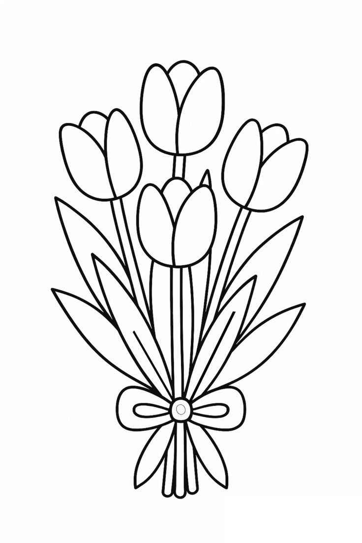 Desenho de Tulipa Desenho Colorir Imprimir 03