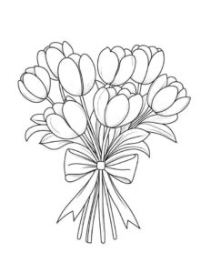 Desenho de Tulipa Desenho Colorir Imprimir 04