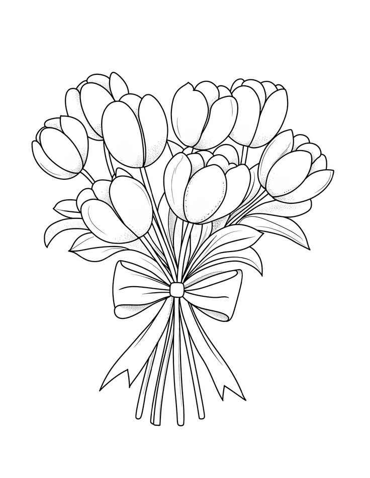 Desenho de Tulipa Desenho Colorir Imprimir 04