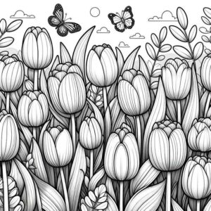 Desenho de Tulipa Desenho Colorir Imprimir 05