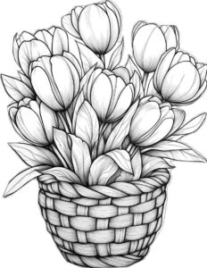 Desenho de Tulipa Desenho Colorir Imprimir 06