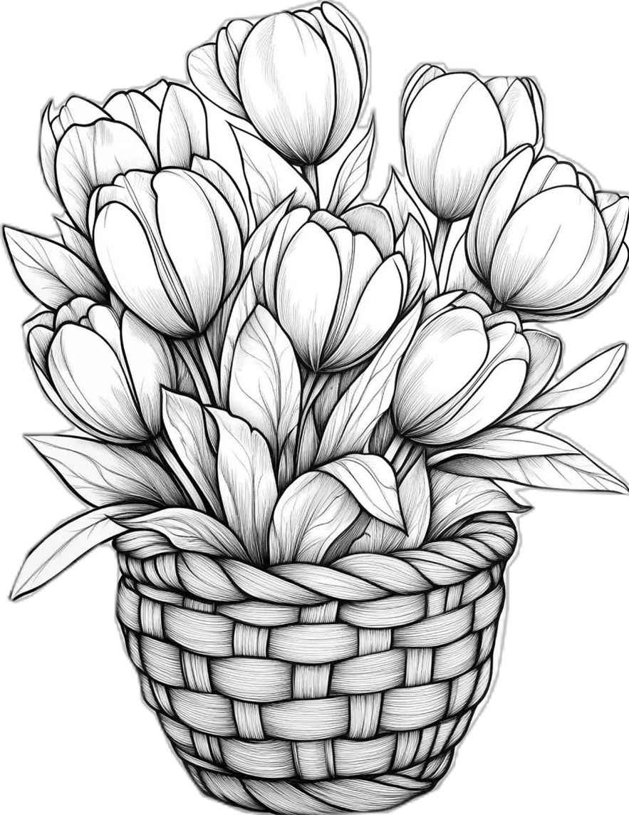 Desenho de Tulipa Desenho Colorir Imprimir 06