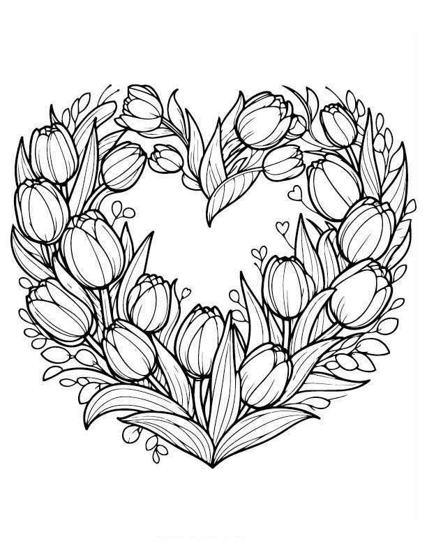 Desenho de Tulipa Desenho Colorir Imprimir 07
