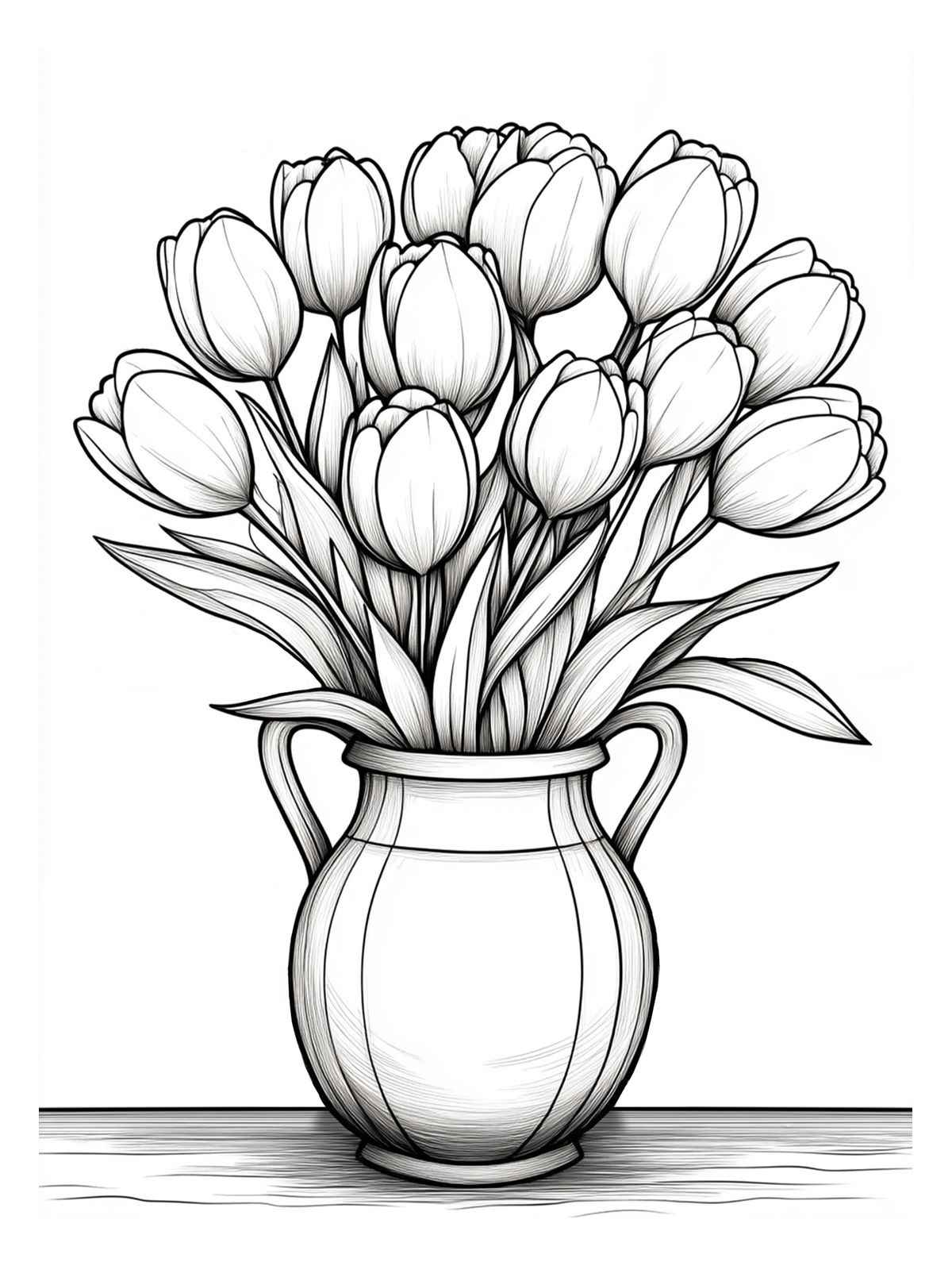 Desenho de Tulipa Desenho Colorir Imprimir 16