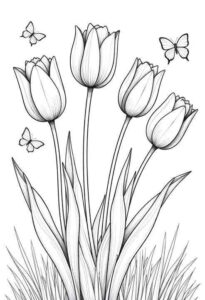 Desenho de Tulipa Desenho Colorir Imprimir 17