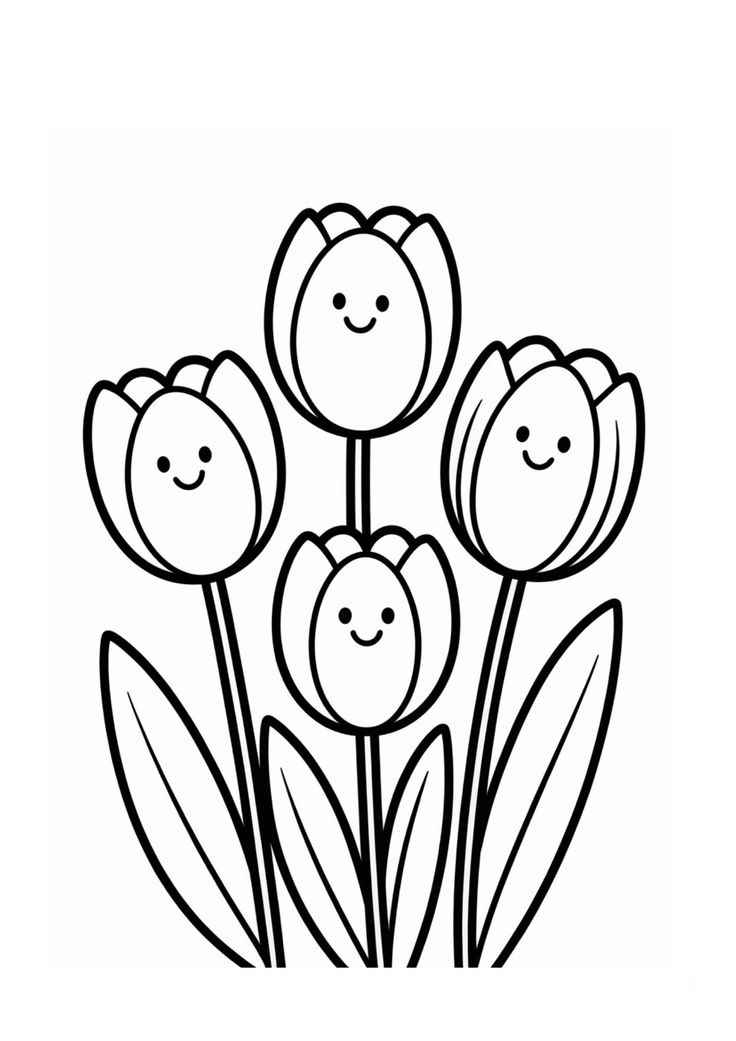 Desenho de Tulipa Desenho Colorir Imprimir 19