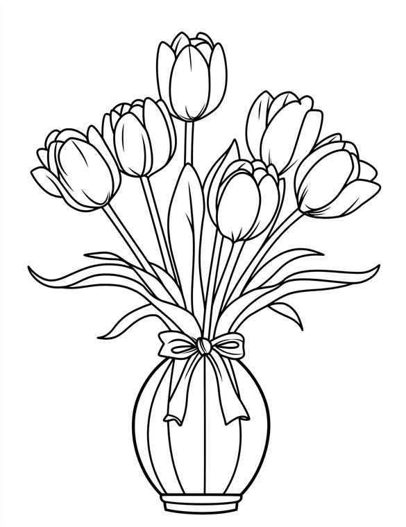 Desenho de Tulipa Desenho Colorir Imprimir 21