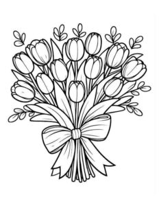 Desenho de Tulipa Desenho Colorir Imprimir 22