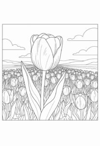 Desenho de Tulipa Desenho Colorir Imprimir 26