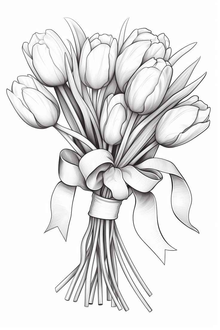 Desenho de Tulipa Desenho Colorir Imprimir 32