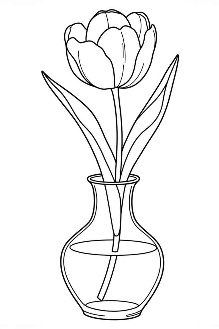 Desenho de Tulipa Desenho Colorir Imprimir 33