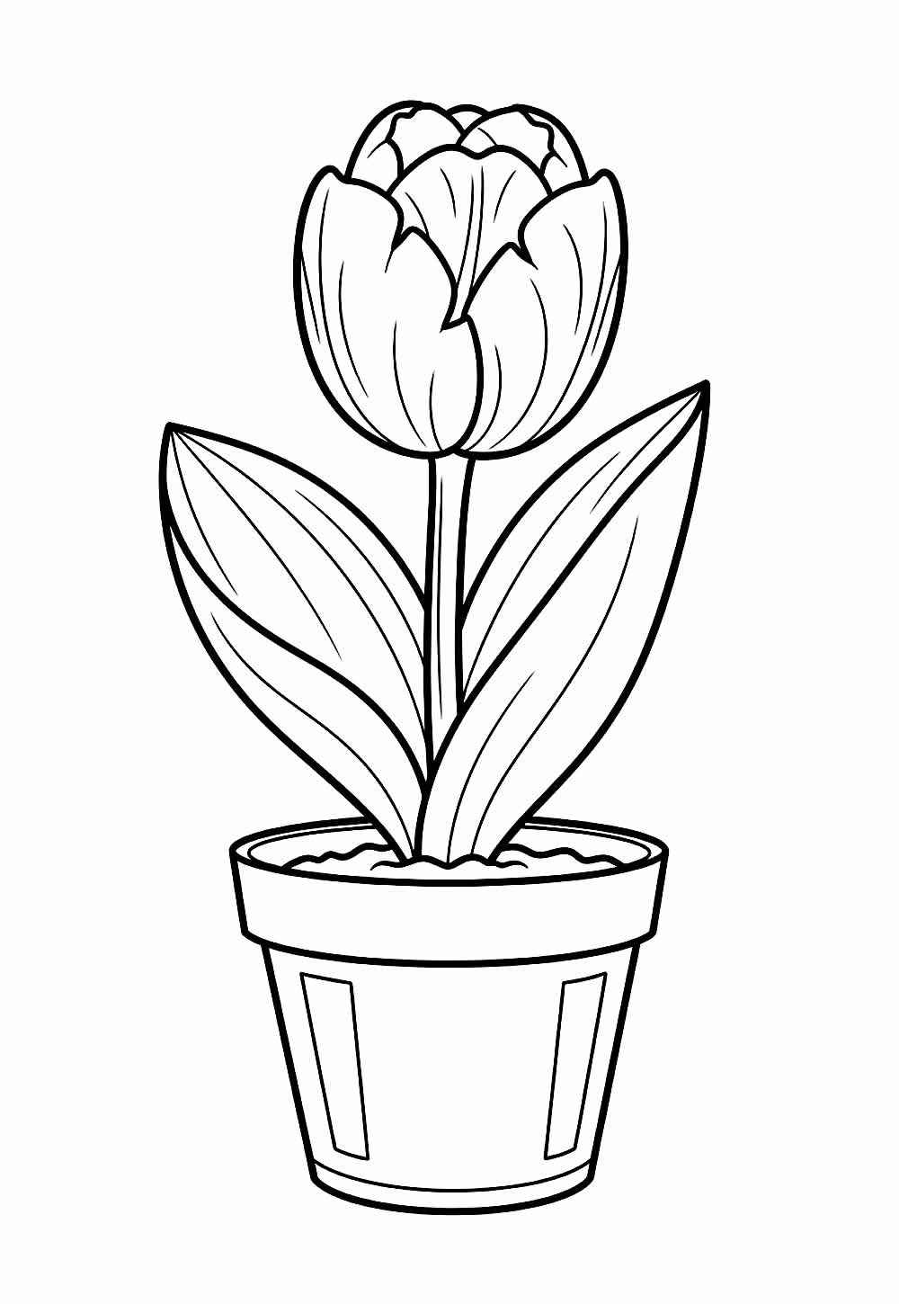 Desenho de Tulipa Desenho Colorir Imprimir 35