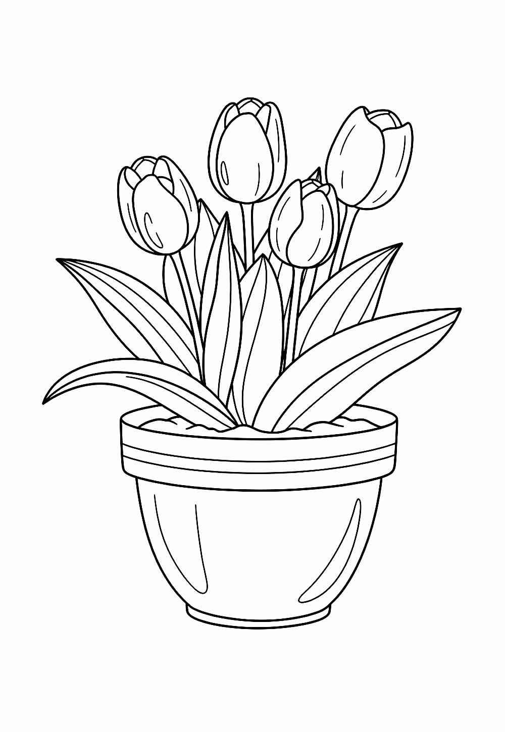 Desenho de Tulipa Desenho Colorir Imprimir 36