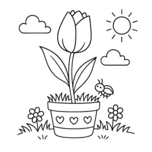 Desenho de Tulipa Desenho Colorir Imprimir 38