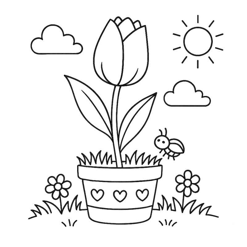 Desenho de Tulipa Desenho Colorir Imprimir 38