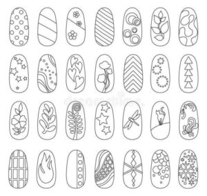 Desenho de Unha Desenho Colorir Imprimir 01