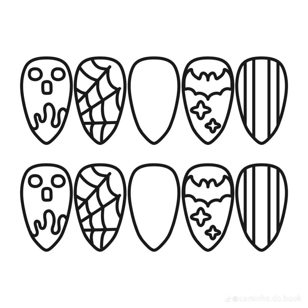 Desenho de Unha Desenho Colorir Imprimir 04