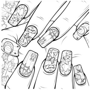 Desenho de Unha Desenho Colorir Imprimir 16