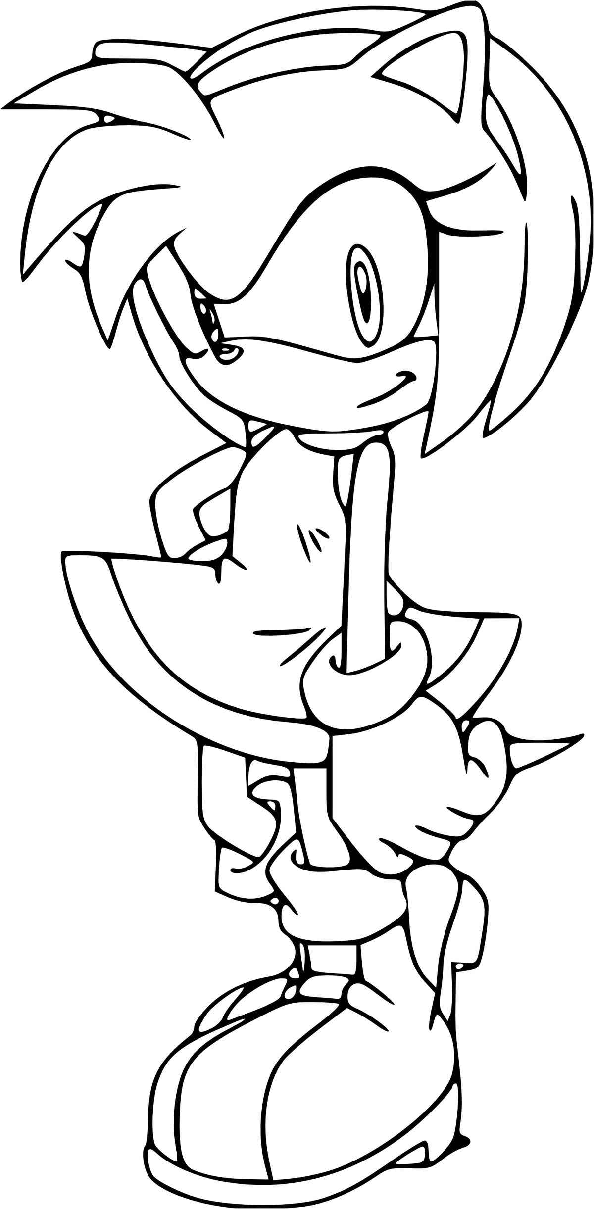 Desenho de Amy Rose Desenho Colorir Imprimir 02