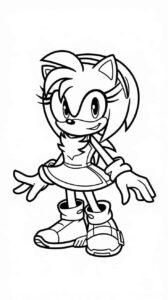 Desenho de Amy Rose Desenho Colorir Imprimir 04