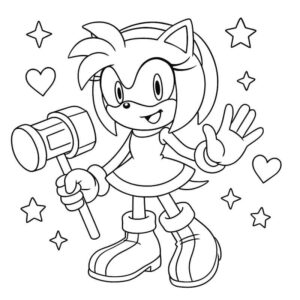 Desenho de Amy Rose Desenho Colorir Imprimir 05