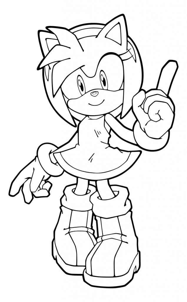 Desenho de Amy Rose Desenho Colorir Imprimir 06