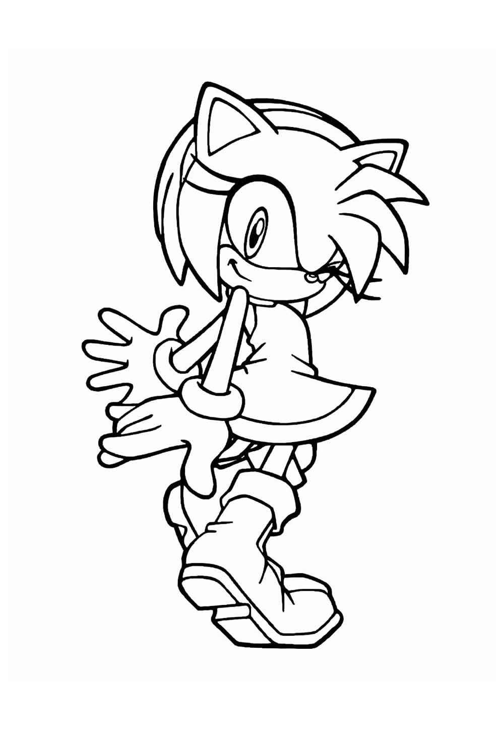 Desenho de Amy Rose Desenho Colorir Imprimir 07