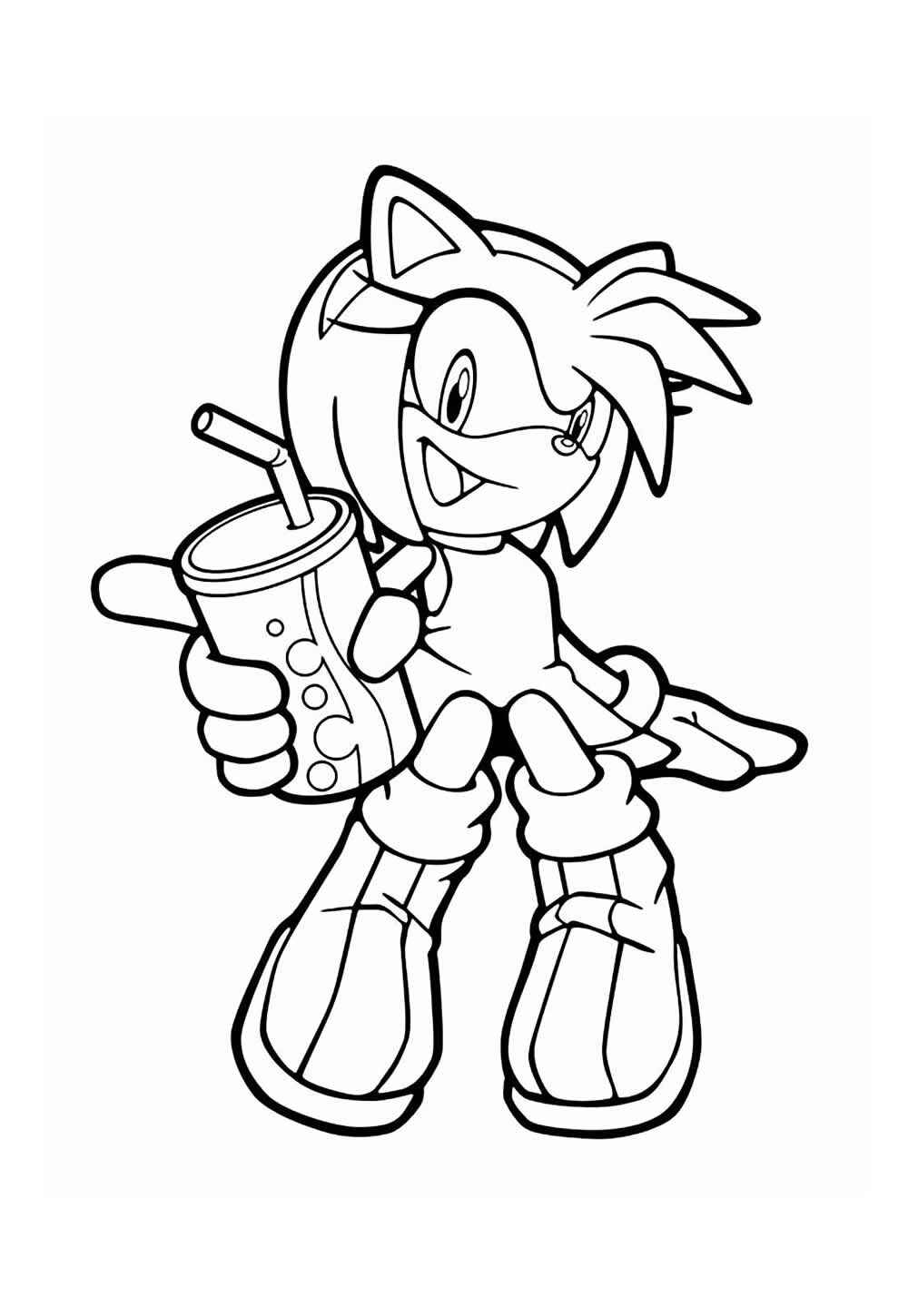 Desenho de Amy Rose Desenho Colorir Imprimir 08