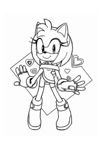 Desenho de Amy Rose Desenho Colorir Imprimir 09