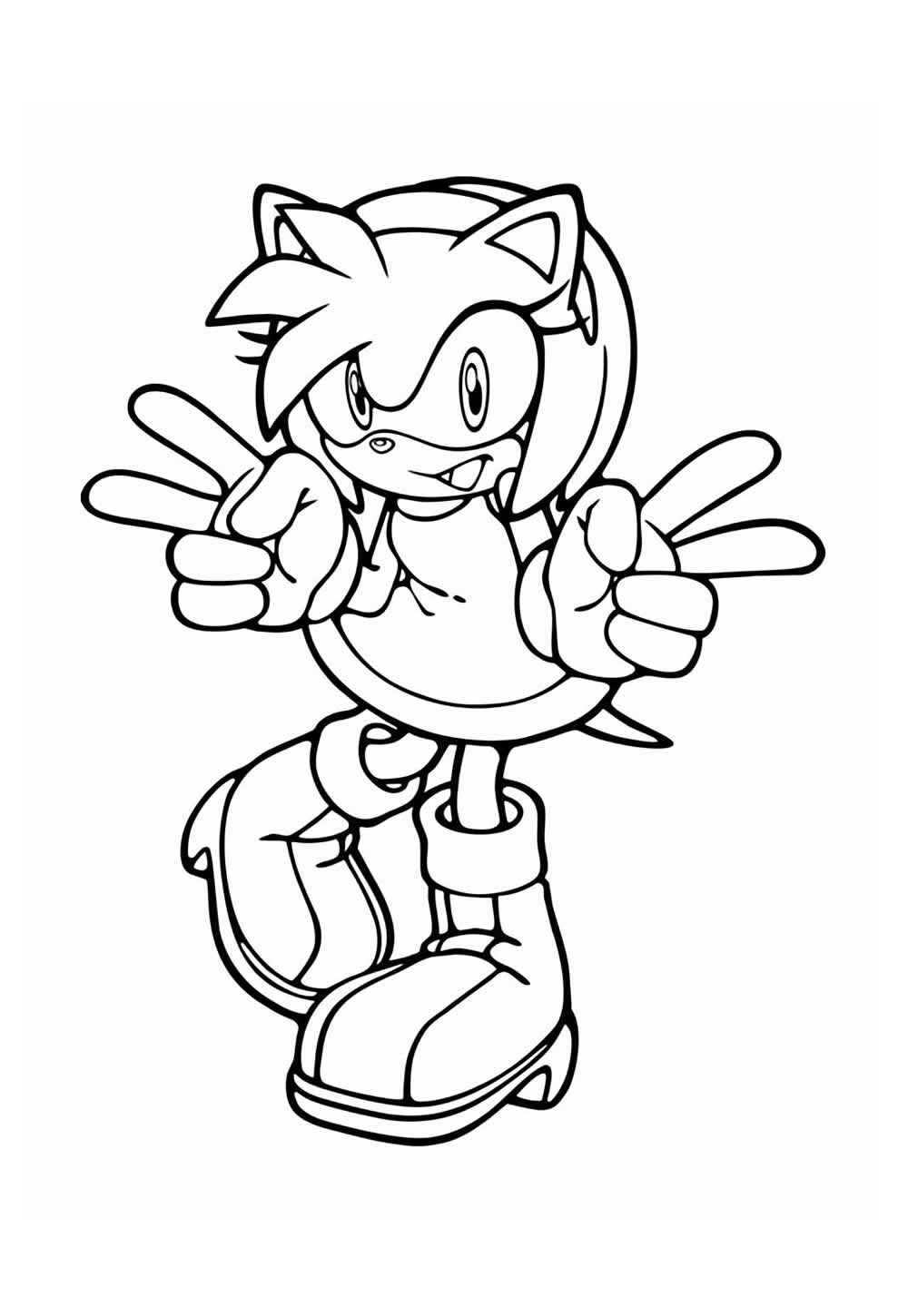Desenho de Amy Rose Desenho Colorir Imprimir 10