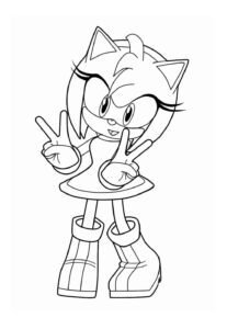 Desenho de Amy Rose Desenho Colorir Imprimir 13