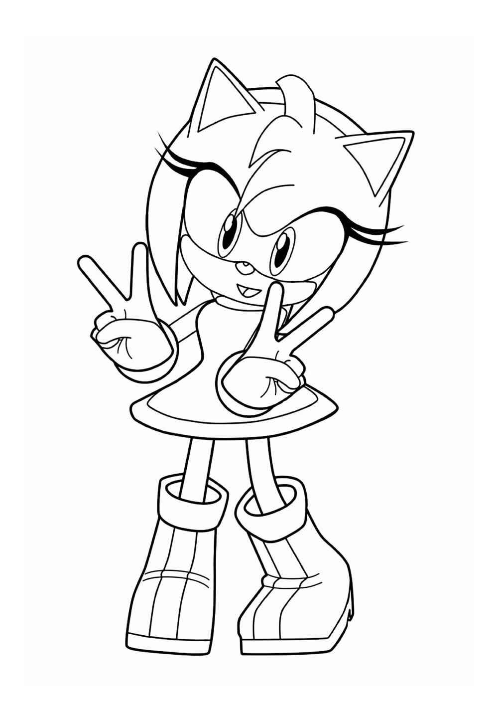 Desenho de Amy Rose Desenho Colorir Imprimir 13