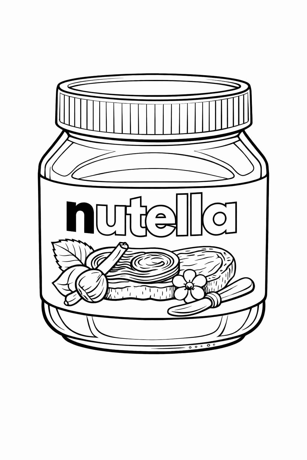 Desenho de Nutella Desenho Colorir Imprimir 02