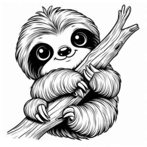 Desenho de Bicho Preguica Desenho Colorir Imprimir 01