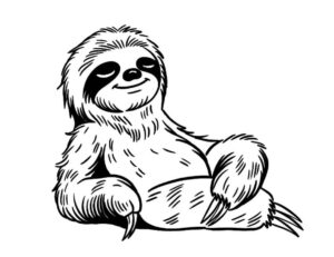 Desenho de Bicho Preguica Desenho Colorir Imprimir 02