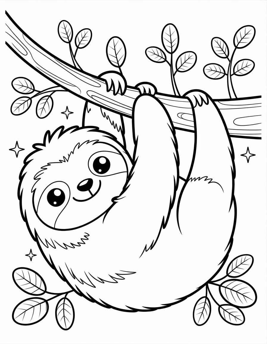 Desenho de Bicho Preguica Desenho Colorir Imprimir 07