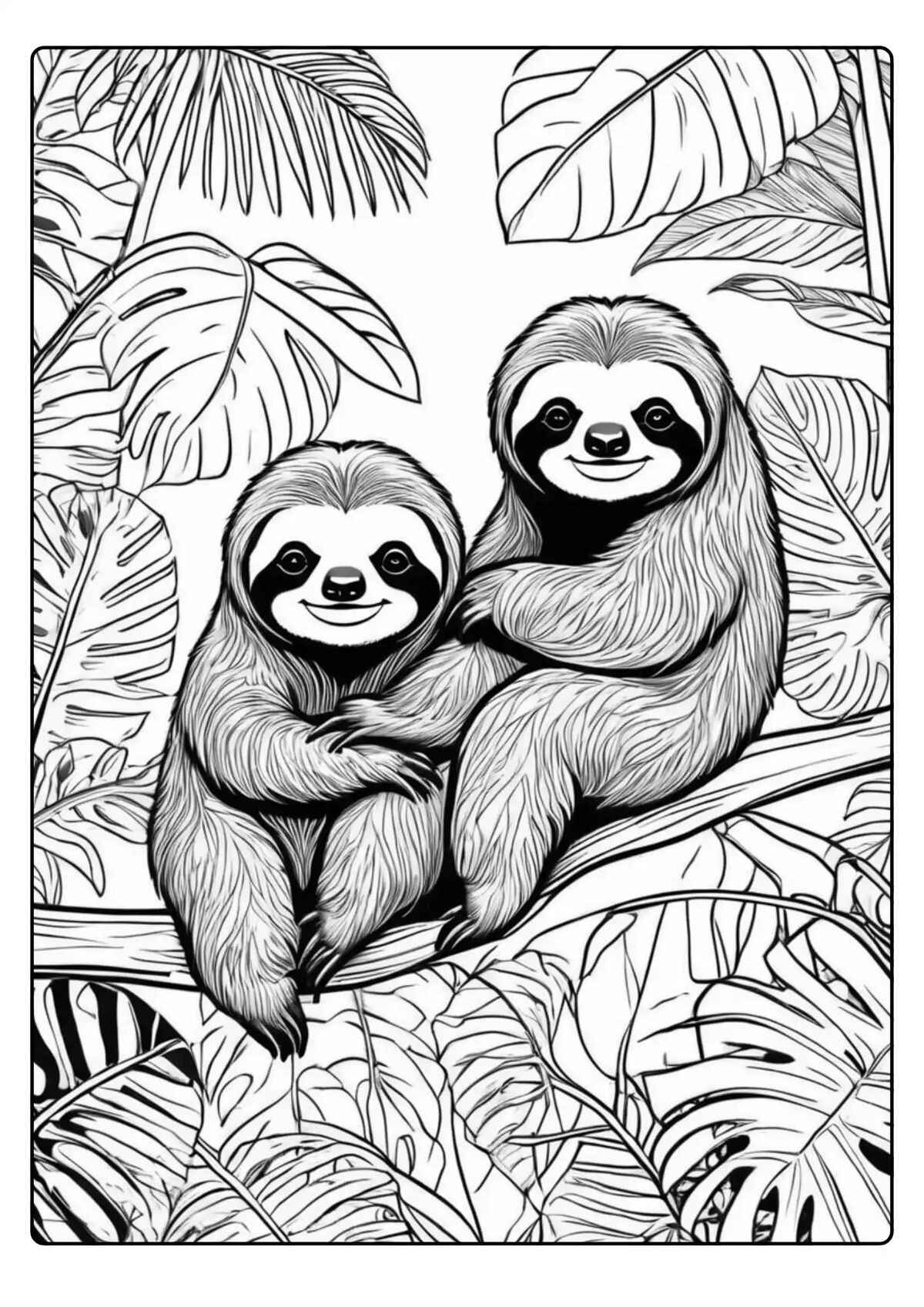 Desenho de Bicho Preguica Desenho Colorir Imprimir 09