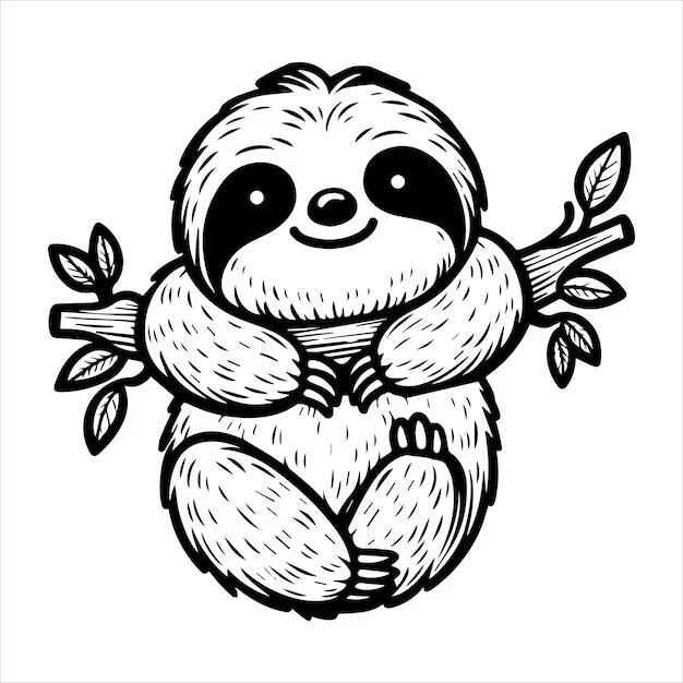 Desenho de Bicho Preguica Desenho Colorir Imprimir 12