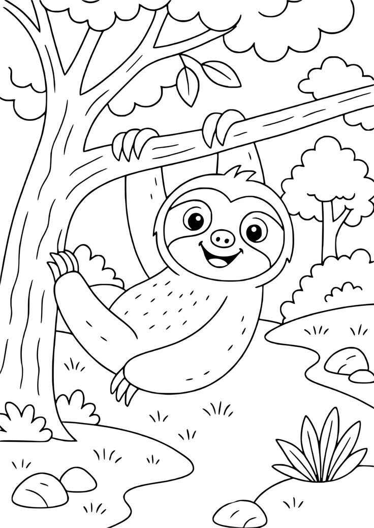 Desenho de Bicho Preguica Desenho Colorir Imprimir 28