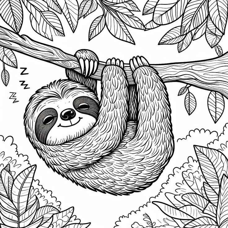 Desenho de Bicho Preguica Desenho Colorir Imprimir 36