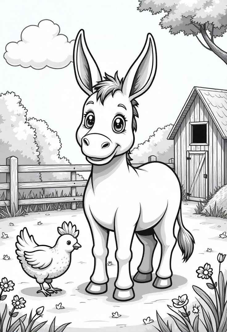 Desenho de Burro Desenho Colorir Imprimir 02